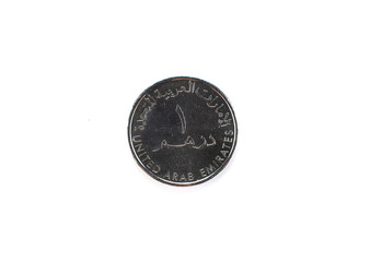 United Arab Emirates one dirham isolated on white background.