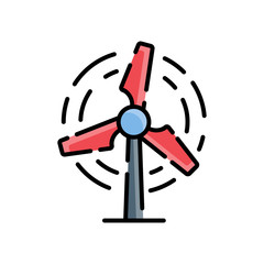 Wind Energy  Vector Icon Style Illustration.