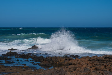 Fuerteventura, Canary Islands, Spain in october 2019 Puerto del Rosario beach.