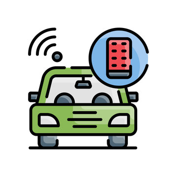 Remote Vehicle Vector Icon Style Illustration.