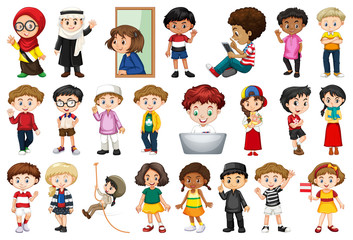 Large set of children doing different activities
