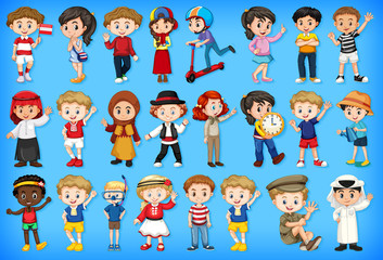 Large set of children doing different activities