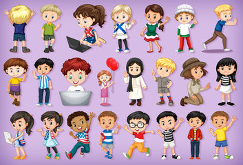 Large set of children doing different activities