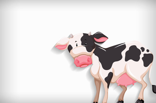 Background template with plain color and cow