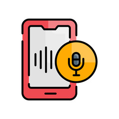 Voice Control Vector Icon Style Illustration.