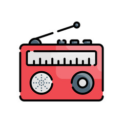 Radio Vector Icon Style Illustration.