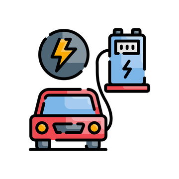Charging Station Vector Icon Style Illustration.