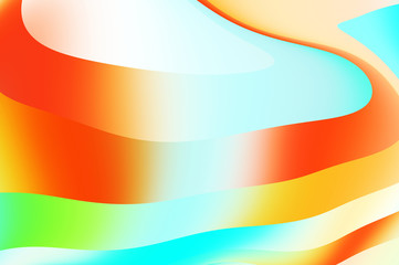 Fluid abstract background with colorful gradient. 2D illustration of modern movement.
