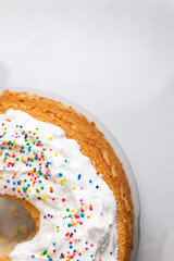 Angel food cake with sprinkles