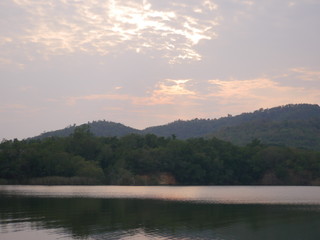 sunset over the river