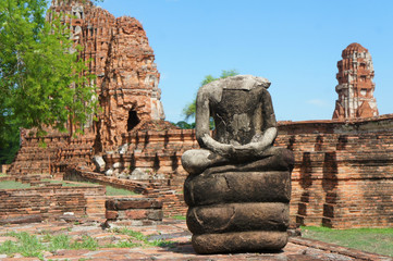 Fototapeta na wymiar Headless Earth Touching Buddha on Coils