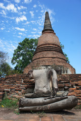 Fototapeta na wymiar Headless Torso Earth Touching Buddha Meditating