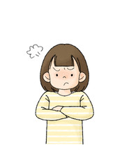 女の子　表情（怒る）