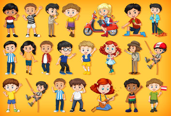 Large set of children doing different activities