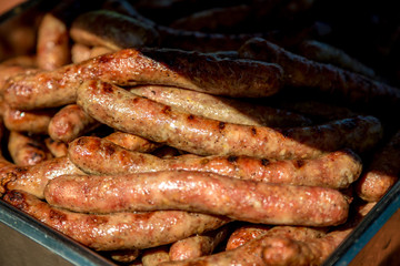 German sausages on the grill for the holiday