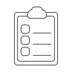 Fotobehang clipboard with paper sheets , line style icon © djvstock