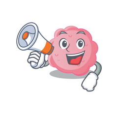 Cartoon character of anaplasma phagocytophilum having a megaphone
