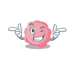 Cartoon design concept of anaplasma phagocytophilum with funny wink eye