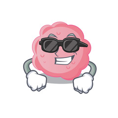 Cool anaplasma phagocytophilum cartoon character wearing expensive black glasses