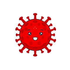 Cute Virus Characters Happy Vector Illustration