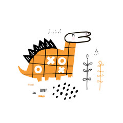 Cute dinosaur. T-shirt graphics for kids vector illustration. little dino vector illustration.