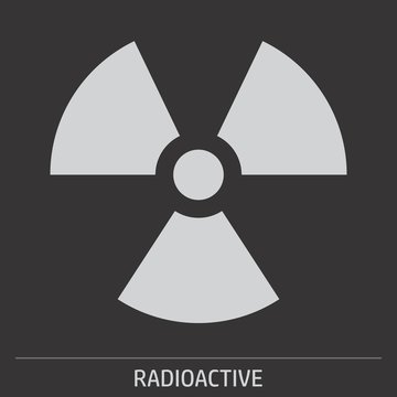 Radioactive Sign illustration on gray background with label