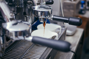 Process of making hot coffee from coffee machine