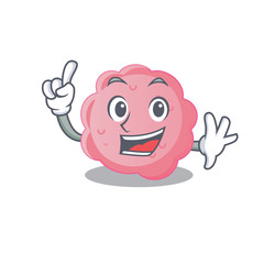 Obraz premium Anaplasma phagocytophilum mascot character design with one finger gesture