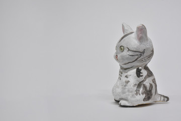 お腹ぽっこり自作の猫人形	
