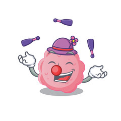 An attractive anaplasma phagocytophilum cartoon design style playing juggling