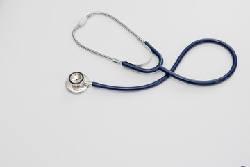 Stethoscope isolated on white, top view. Medical tool