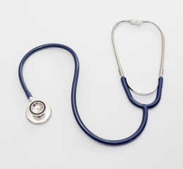 Stethoscope isolated on white, top view. Medical tool