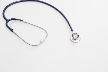 Stethoscope isolated on white, top view. Medical tool