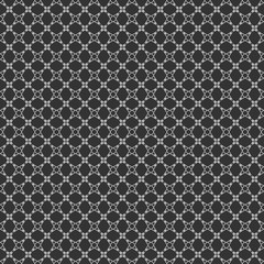 Black and white seamless geometric pattern, grid. Vector illustration modern design. Abstract seamless white pattern on dark background.