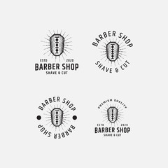Barber shop logo vintage. razor logo - vector