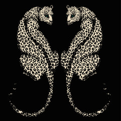 illustration of a jaguars on black background 