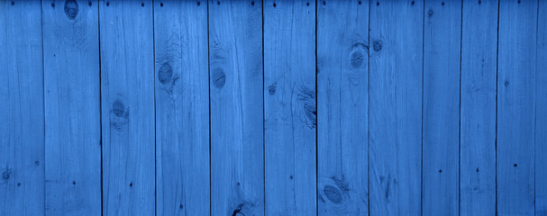 The old blue wood texture with natural patterns. classic blue background. Long banner