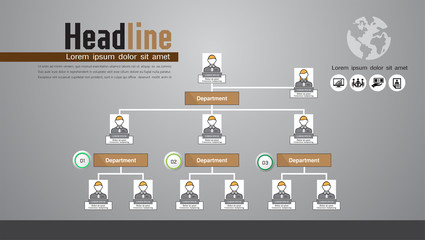 Organization Chart Infographics , vector design