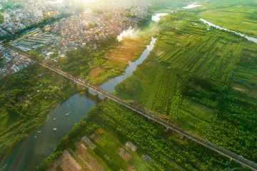 The Long Bien Bridge was constructed from 1989 to 1902 during French’s occupation of the country. Though the bridge was designed by French, it was built directly by Vietnamese workers