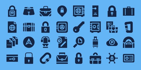 Modern Simple Set of lock Vector filled Icons