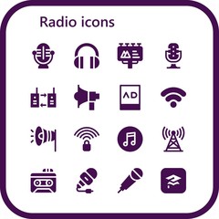 radio icon set