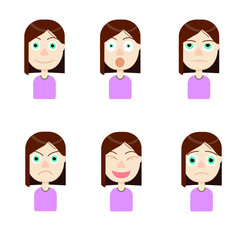 set of women faces