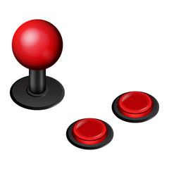 video game arcade control stick with buttons © JSalasberry