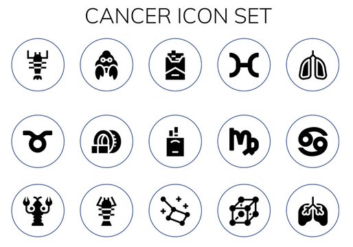 cancer icon set