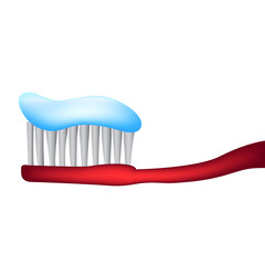 toothbrush with toothpaste in color