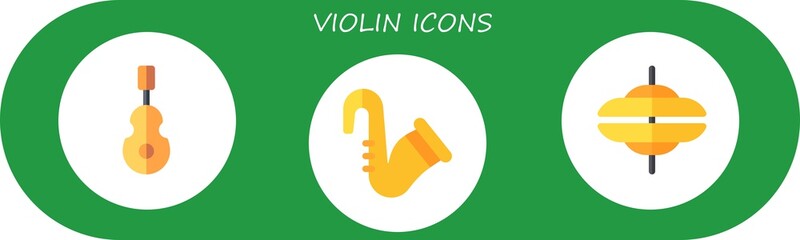 violin icon set