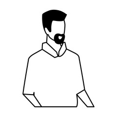 silhouette of young man on white background