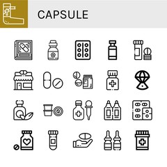 Set of capsule icons