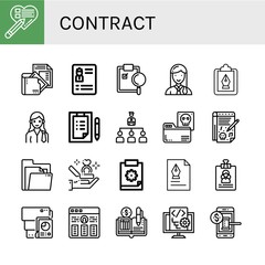 contract simple icons set