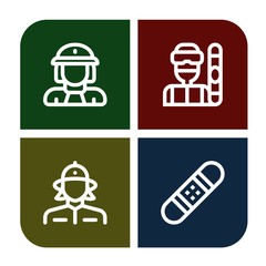 skier simple icons set